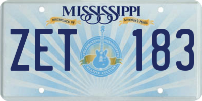 MS license plate ZET183