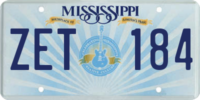 MS license plate ZET184