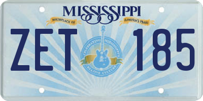 MS license plate ZET185