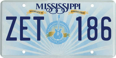 MS license plate ZET186