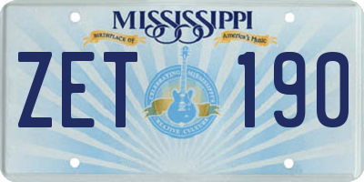 MS license plate ZET190