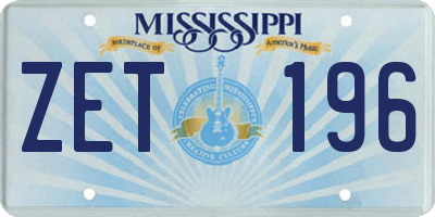 MS license plate ZET196