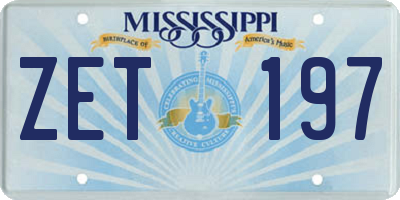 MS license plate ZET197