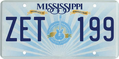 MS license plate ZET199
