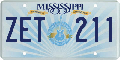 MS license plate ZET211