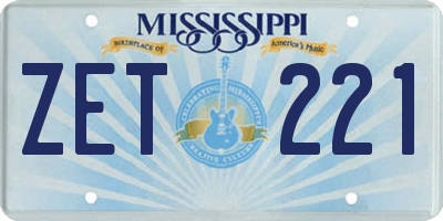 MS license plate ZET221