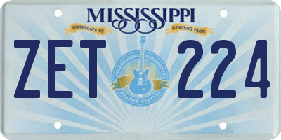 MS license plate ZET224