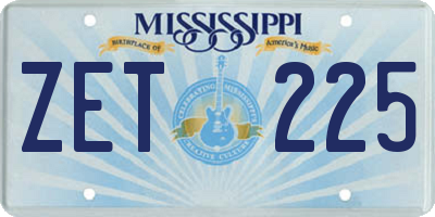 MS license plate ZET225