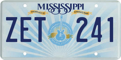 MS license plate ZET241