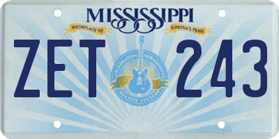 MS license plate ZET243