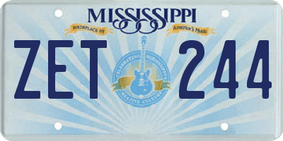 MS license plate ZET244