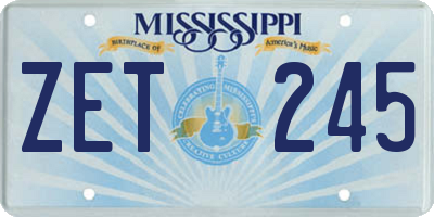 MS license plate ZET245