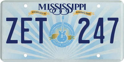 MS license plate ZET247