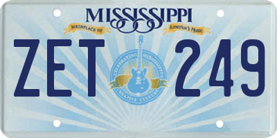 MS license plate ZET249