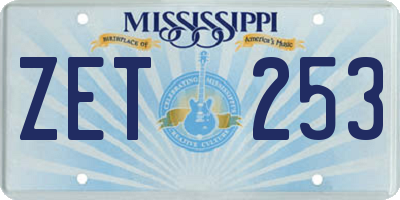 MS license plate ZET253