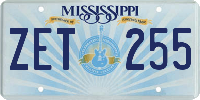 MS license plate ZET255