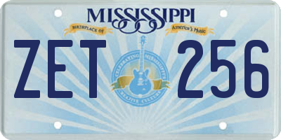 MS license plate ZET256