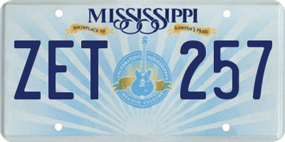 MS license plate ZET257