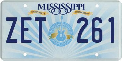 MS license plate ZET261