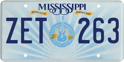 MS license plate ZET263