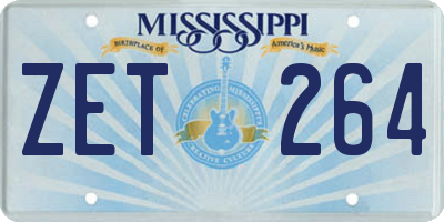 MS license plate ZET264