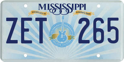 MS license plate ZET265