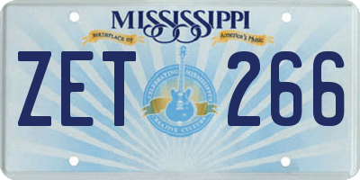 MS license plate ZET266