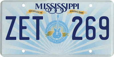 MS license plate ZET269