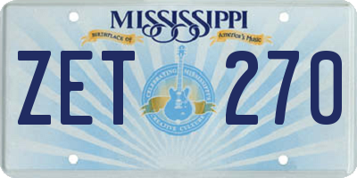 MS license plate ZET270