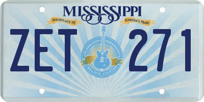 MS license plate ZET271