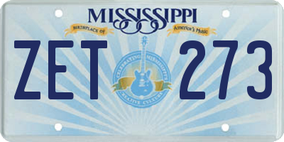 MS license plate ZET273