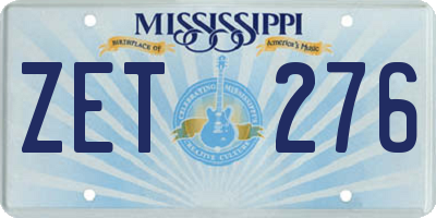 MS license plate ZET276