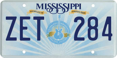 MS license plate ZET284