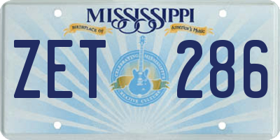 MS license plate ZET286