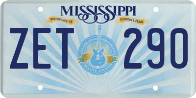 MS license plate ZET290
