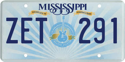 MS license plate ZET291