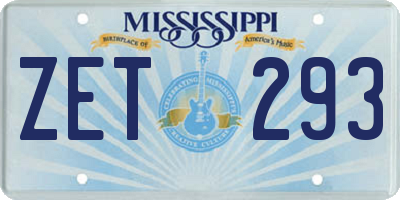 MS license plate ZET293