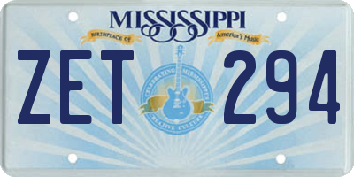 MS license plate ZET294