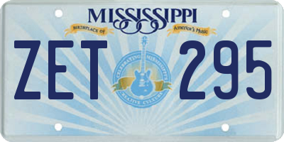 MS license plate ZET295