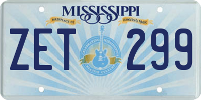 MS license plate ZET299