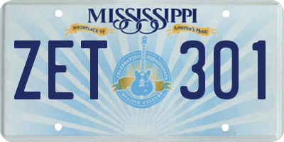 MS license plate ZET301