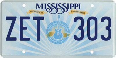 MS license plate ZET303
