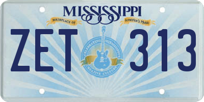MS license plate ZET313