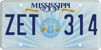 MS license plate ZET314
