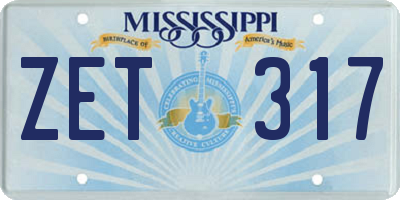 MS license plate ZET317