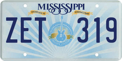 MS license plate ZET319