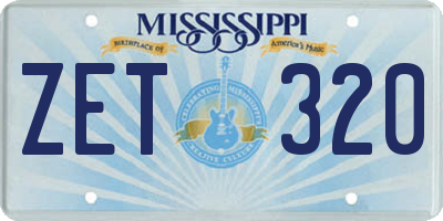 MS license plate ZET320