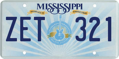 MS license plate ZET321