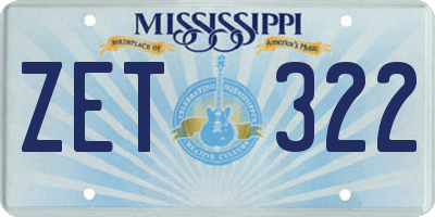 MS license plate ZET322