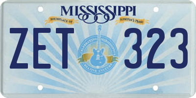 MS license plate ZET323